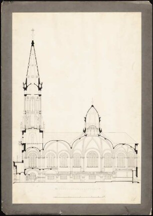Himmelfahrtskirche am Humboldthain, Berlin-Wedding: Längsschnitt