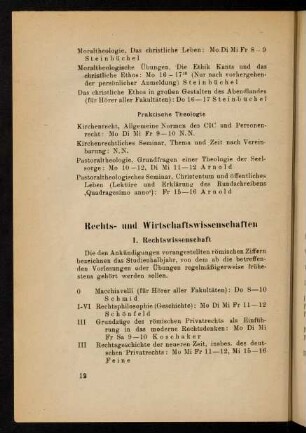 12-15, Rechts- und Wirtschaftswissenschaften