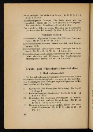 12-15, Rechts- und Wirtschaftswissenschaften