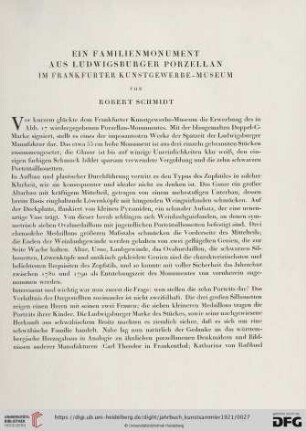 Ein Familienmonument aus Ludwigsburger Porzellan : im Frankfurter Kunstgewerbe-Museum