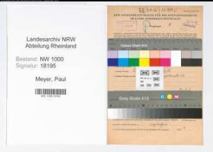 Entnazifizierung Paul Meyer, geb. 10.07.1907 (Lehrer)