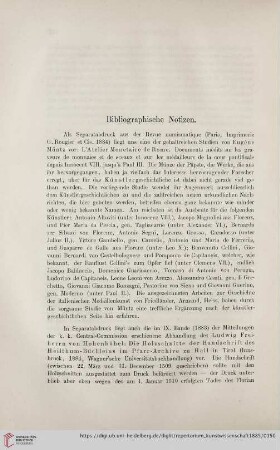 Bibliographische Notizen