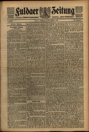 Erste Ausgabe vom Mittwoch, den 28. Oktober 1908.