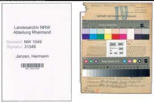 Entnazifizierung Hermann Janzen , geb. 30.04.1885 (Einzelhaendler)