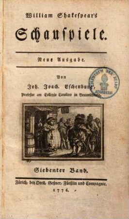 William Shakespear's Schauspiele, Siebenter Band