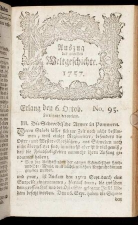 No. 95. Erlang den 6. Octob. 1757.