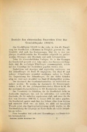 Nachrichten von der Gesellschaft der Wissenschaften zu Göttingen. Geschäftliche Mitteilungen : aus dem Berichtsjahr ... 1895