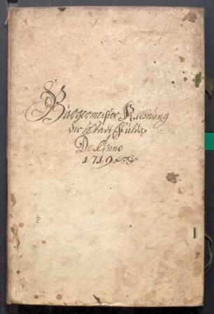 IX A 1 - Alte Stadtrechnungen (1719 - 1720)