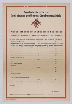 "Nachrichtendienst bei einem größeren Grubenunglück"