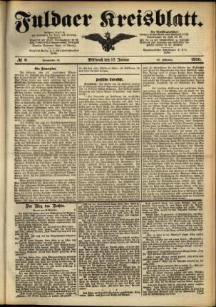 Ausgabe vom Mittwoch, den 12. Januar 1910.