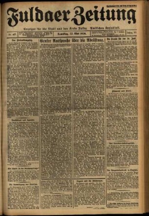 Ausgabe vom Samstag, den 22. Mai 1926.