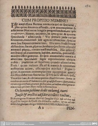 CUM PROPITIO NUMINE!