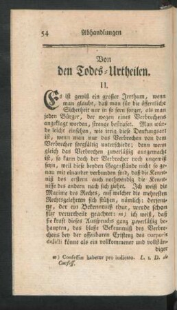 Von den Todes-Urtheilen. II.