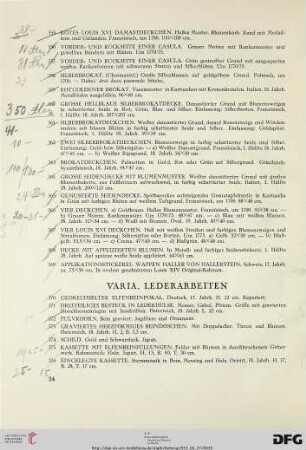 Varia, Lederarbeiten (Nr. 370-385)