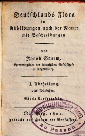 Deutschlands Flora in Abbildungen nach der Natur mit Beschreibungen, 1,2