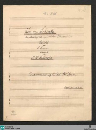In der Schenke - JWK Mus.Ms. 316 : Bariton, pf; f|x; StrK WoO 9.21