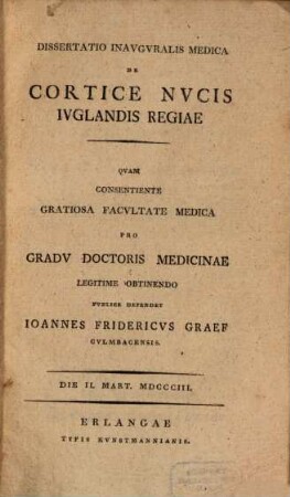 Dissertatio inavgvralis medica de cortice nvcis Ivglandis regiae