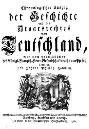 Chronologischer Auszug der Geschichte und des Staatsrechtes von Teutschland