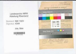 Entnazifizierung Max Joa , geb. 17.12.1898 (Landesinspektor)