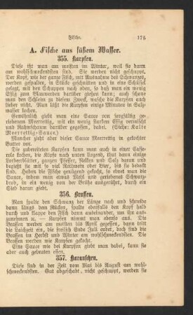 A. Fische aus süßem Wasser.