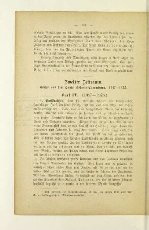 Zweiter Zeitraum. Kaiser aus dem Hause Böhmen-Luxemburg. 1347-1437