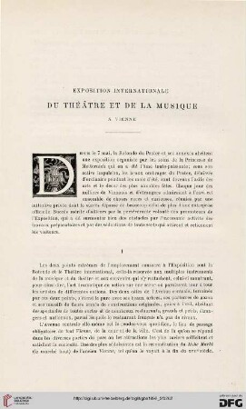 3. Pér. 8.1892: Exposition internationale du théâtre et de la musique à Vienne