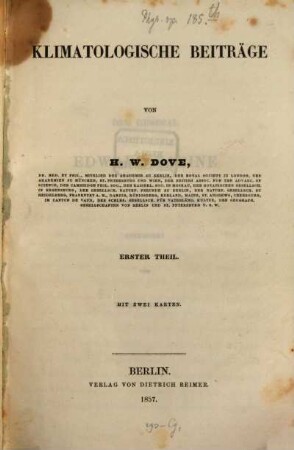 Klimatologische Beiträge, 1