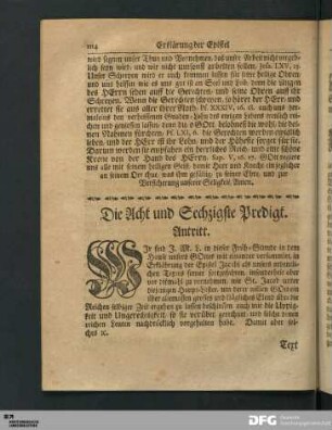 Die Acht und Sechzigste Predigt.