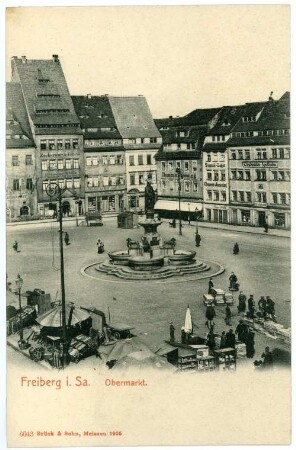 Freiberg. Obermarkt mit Brunnendenkmal