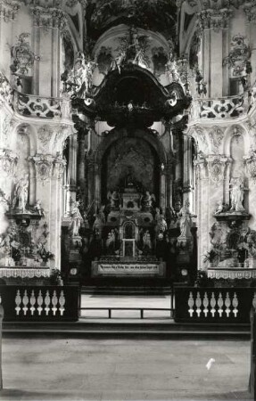 Birnau, Wallfarhrtskirche, Hochaltar : Hochaltar (um 1750; J. A. Feichtmayr). Birnau, Wallfahrtskirche Sankt Marien