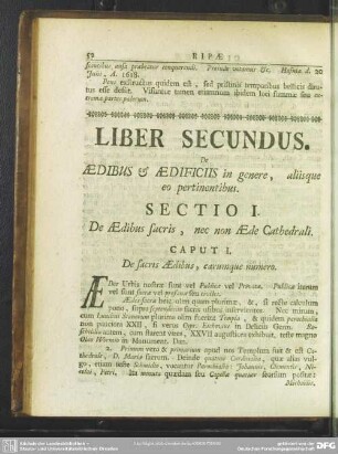 Liber Secundus. De Aedibus & Aedificiis in genere, aliisque eo pertinentibus
