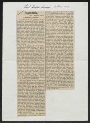 Irgendwie von Siegmund Feldmann [erschienen in: Berliner Börsen-Courier, 08.05.1927 ]
