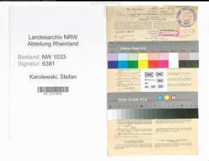 Entnazifizierung Stefan Karolewski , geb. 07.08.1920 (Polizeibeamter)