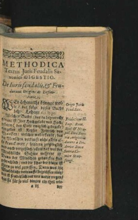Methodica Textus Iuris Feudalis Saxonici Digestio.