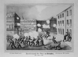 Erstürmung der Post zu Dresden, am 9. Mai 1849