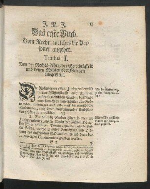 Das erste Buch. Vom Recht, welches die Personen angehet
