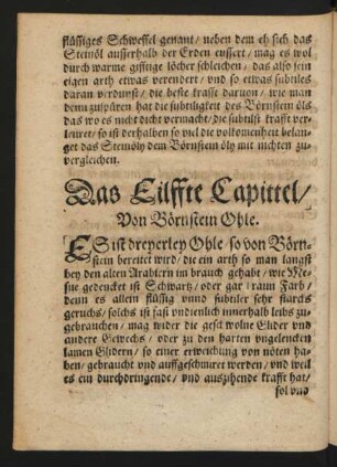 Das Eilffte Capittel/ Von Börnstein Ohle