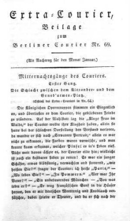 Extra-Courier, Beilage zum Berliner Courier Nr. 69