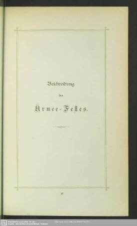 Beschreibung des Armee-Festes
