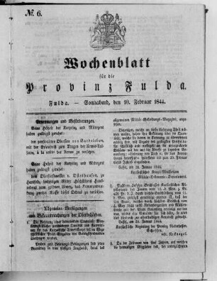 Nr. 6, Ausgabe vom 10. Februar 1844