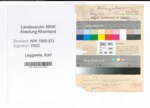 Entnazifizierung Karl Leggewie, geb. 29.08.1897 (Rektor)