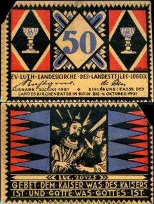 Eutin, Landeskirche 50 Pfennig, Notgeldserie