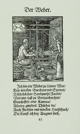 Der Weber, Holzschnitt, Amman 1568