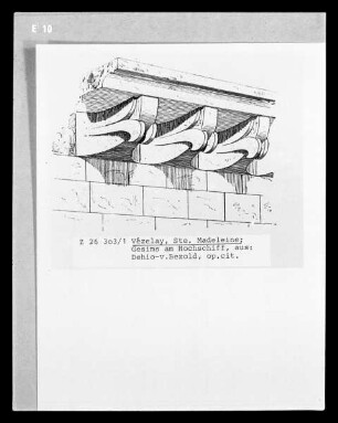 Vézelay, Gesimsstück am Hochschiff der ehemaligen Abteikirche Sainte-Marie-Madeleine