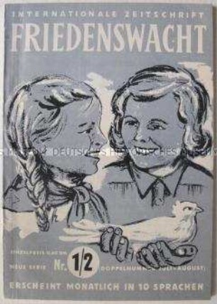 DDR-Ausgabe der Monatszeitschrift des Weltfriedensrates "Friedenswacht" über Kinder in verschiedenen Ländern
