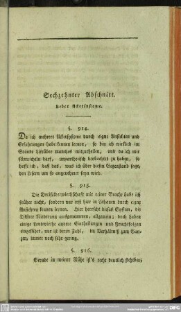 Sechzehnter Abschnitt. Ueber Ackersysteme
