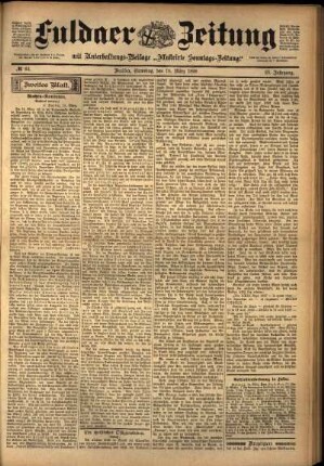 Zweite Ausgabe vom Samstag, den 19. März 1898.