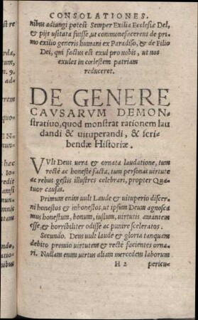 De Genere Cavsarvm Demonstratiuo, quod monstrat rationem laudandi & uituperandi, & scribendæ Historiæ.