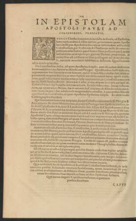 In Epistolam Apostoli Pauli Ad Colossenses, Praefatio.