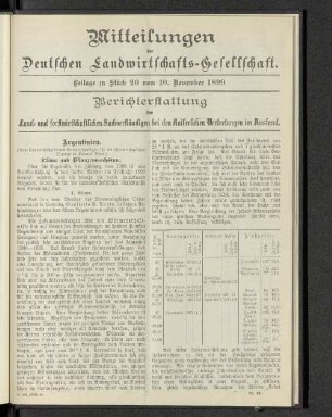 Beilage zu Stück 20 vom 10. November 1899.